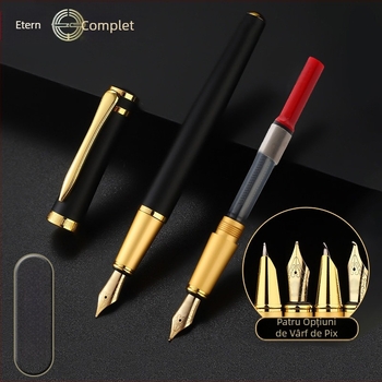 Stilou de semnătură metalic premium pentru cadouri de afaceri — sistem dual de cerneală, potrivit pentru caligrafie și exersarea scrisului, imprimare logo