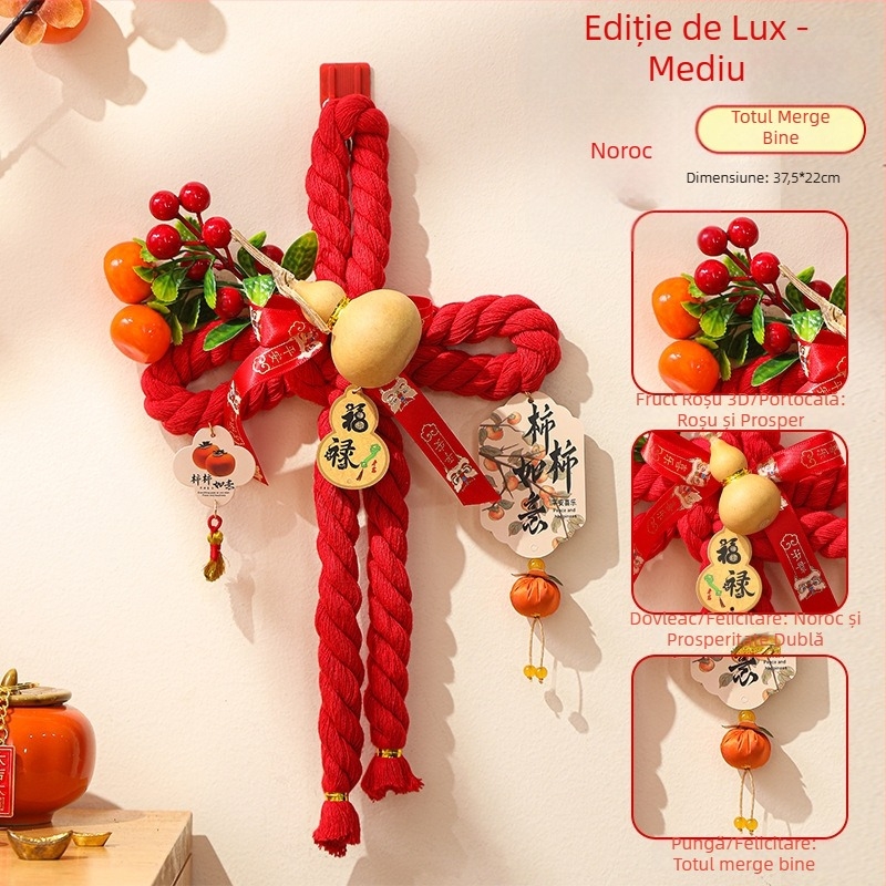 Pandantiv chinezesc cu nod pentru mânerul ușii, 2026, Anul Calului, decor de primăvară