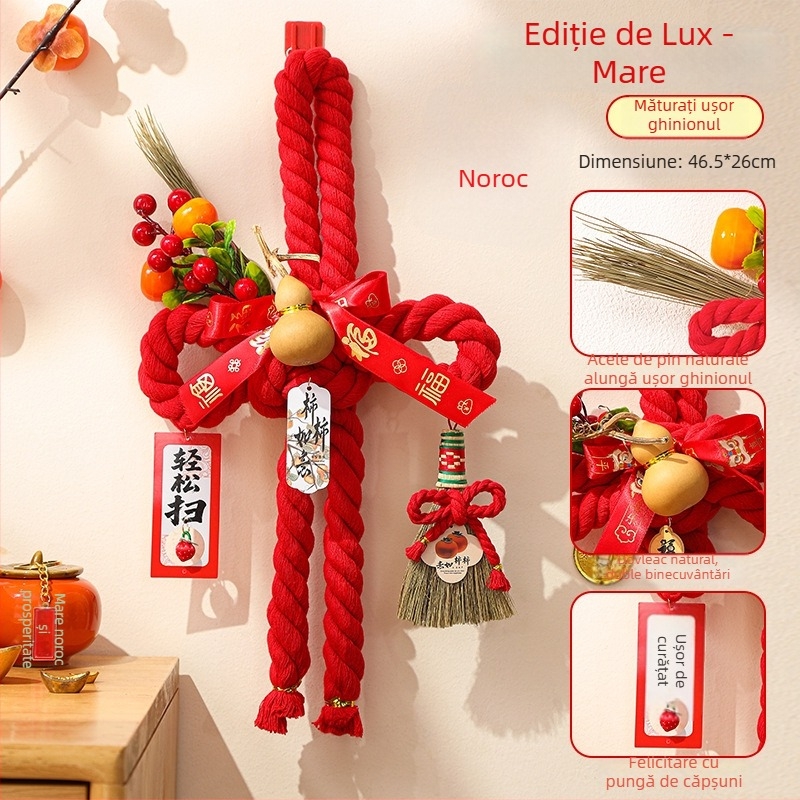 Pandantiv chinezesc cu nod pentru mânerul ușii, 2026, Anul Calului, decor de primăvară