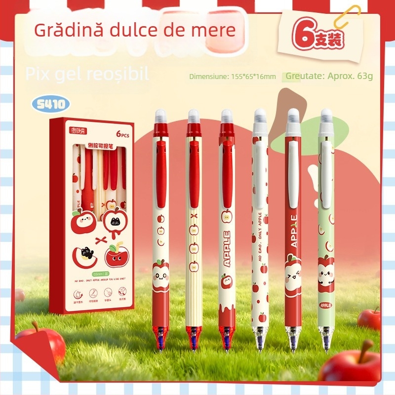 Pix gel retractabil, vârf ST, albastru cristal, pentru elevi din clasa a treia