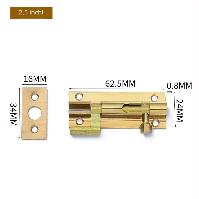 Zăvor din cupru masiv pentru uși – mecanism de ușă, accesorii mobilier