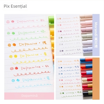 Pix gel în paleta de culori Morandi, set esențial pentru începutul anului școlar, pixuri colorate pentru notițe, pix retractabil cu acțiune la apăsare, uscare rapidă