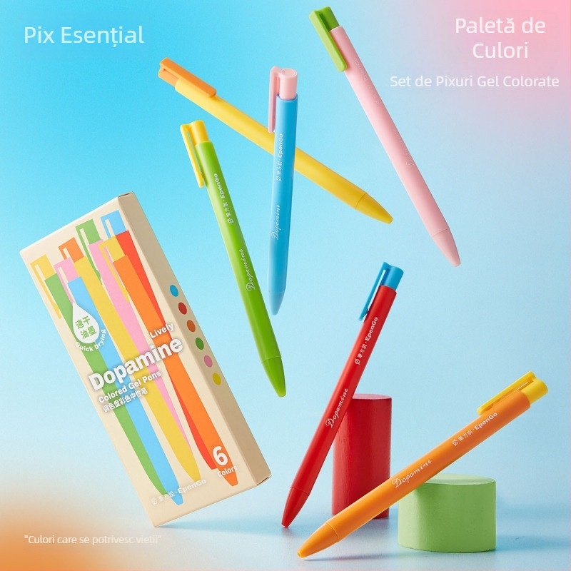 Pix gel în paleta de culori Morandi, set esențial pentru începutul anului școlar, pixuri colorate pentru notițe, pix retractabil cu acțiune la apăsare, uscare rapidă