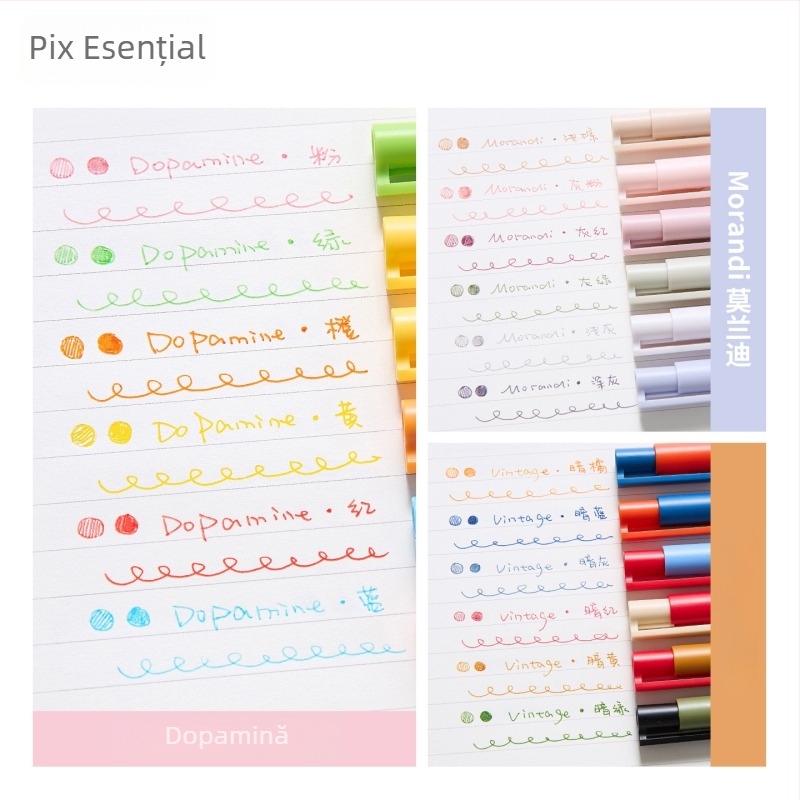 Pix gel în paleta de culori Morandi, set esențial pentru începutul anului școlar, pixuri colorate pentru notițe, pix retractabil cu acțiune la apăsare, uscare rapidă