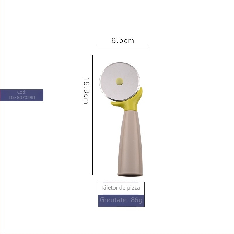 Set de unelte de bucătărie din oțel inoxidabil și PP – rotiță de pizza, tel pentru ouă, răzător de brânză, tăietor de papaya, strecurător pentru coacere