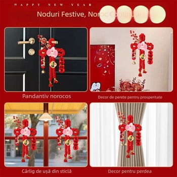 Decorațiune de ușă cu nod chinezesc pentru Anul Nou 2026, Anul Calului