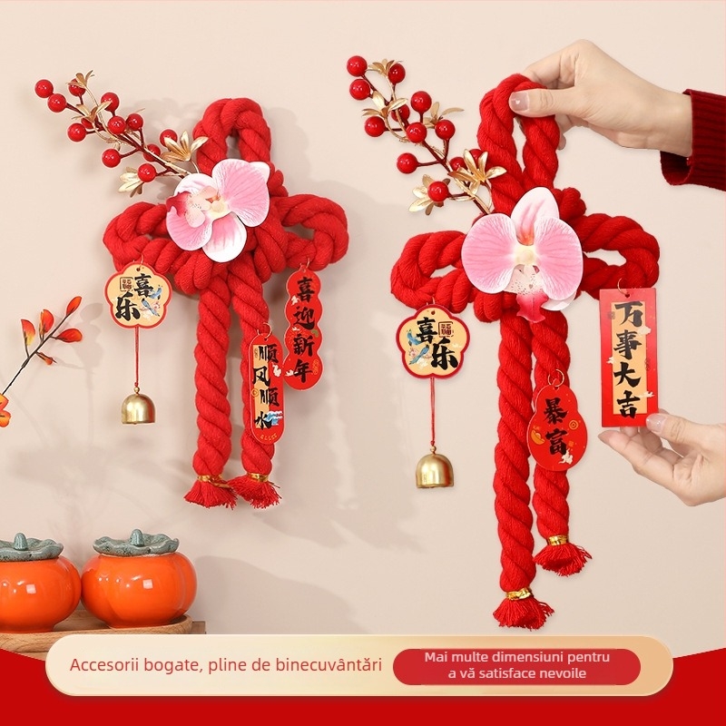 Decorațiune de ușă cu nod chinezesc pentru Anul Nou 2026, Anul Calului