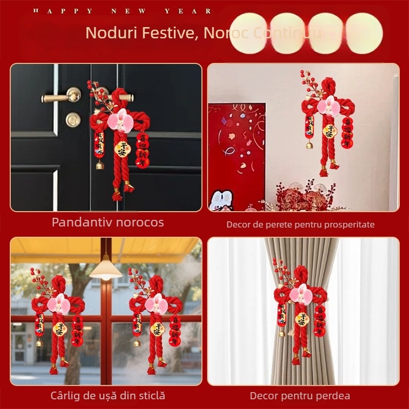 Decorațiune de ușă cu nod chinezesc pentru Anul Nou 2026, Anul Calului