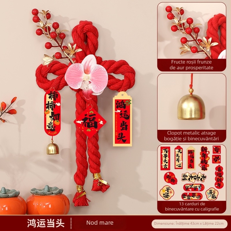 Decorațiune de ușă cu nod chinezesc pentru Anul Nou 2026, Anul Calului
