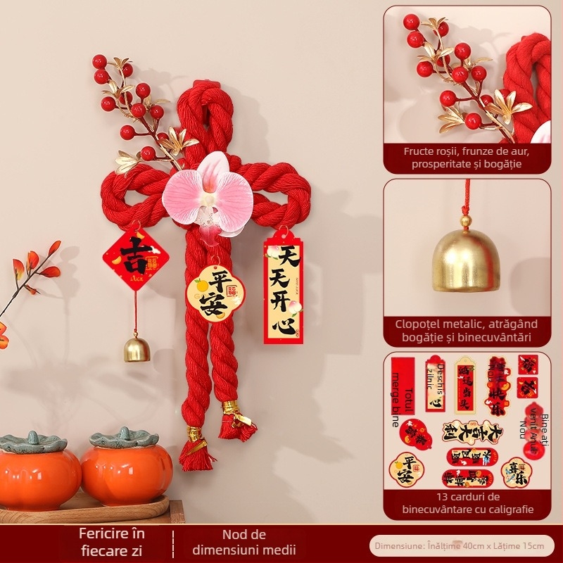 Decorațiune de ușă cu nod chinezesc pentru Anul Nou 2026, Anul Calului