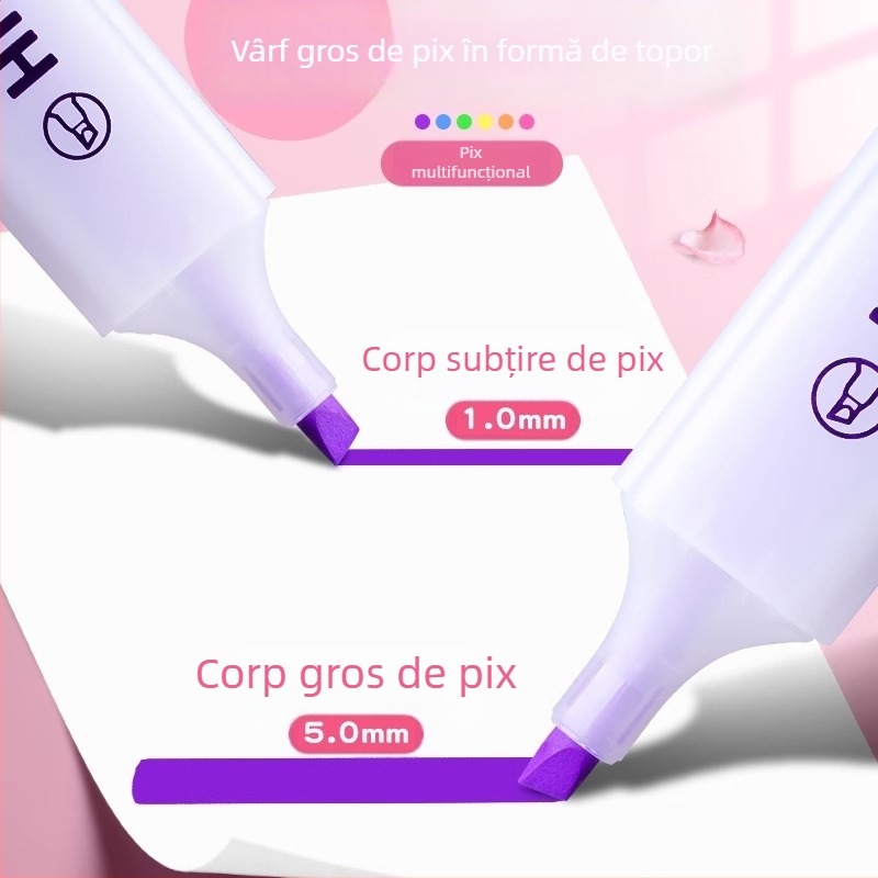 Deli marker fluorescent pentru elevi – marker colorat pentru evidențiere și efecte de acuarelă