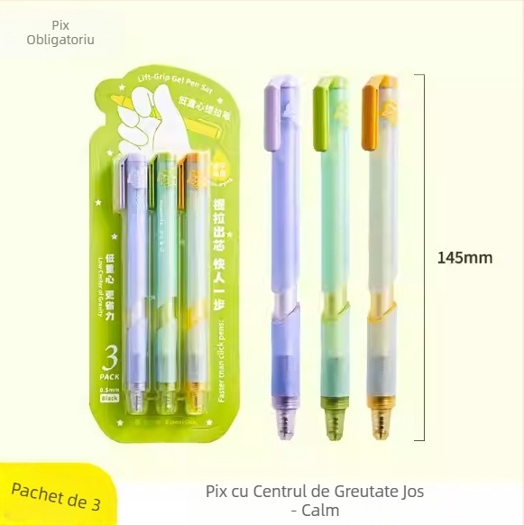 The Pen Says stilou gel neutru cu cerneală pe bază de apă, uscare rapidă, pentru învățare și semnare – tehnologie neagră, pix cu bilă