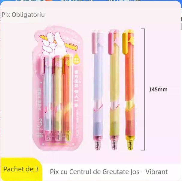 The Pen Says stilou gel neutru cu cerneală pe bază de apă, uscare rapidă, pentru învățare și semnare – tehnologie neagră, pix cu bilă