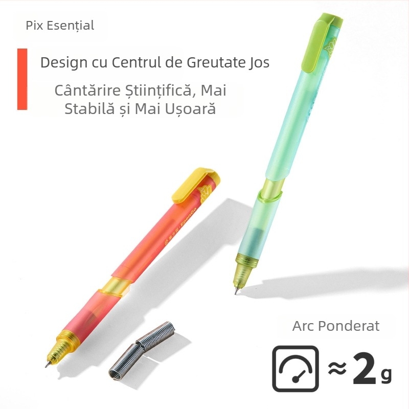 The Pen Says stilou gel neutru cu cerneală pe bază de apă, uscare rapidă, pentru învățare și semnare – tehnologie neagră, pix cu bilă