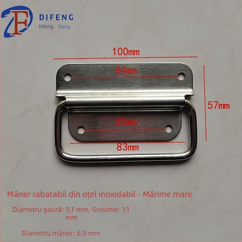 Mânere din oțel inoxidabil, rabatabil, cu inel de tracțiune, pentru uși glisante, dulapuri și sertare | Model BXGTS, Di Feng Hardware