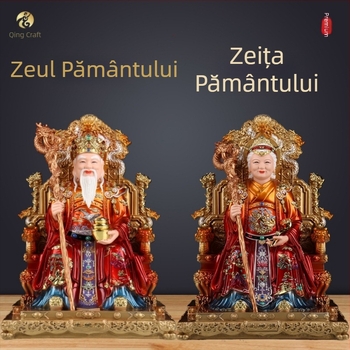 Statuetele lui Dumnezeu Pământului și Zeiței Pământului, din rășină, pentru intrarea în casă, protecție