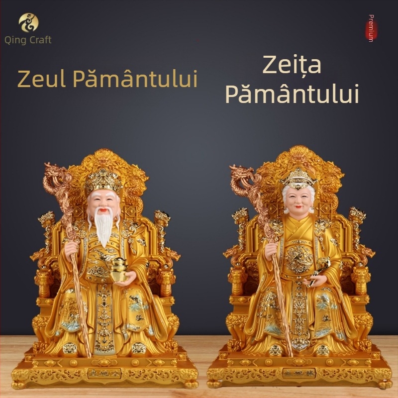 Statuetele lui Dumnezeu Pământului și Zeiței Pământului, din rășină, pentru intrarea în casă, protecție