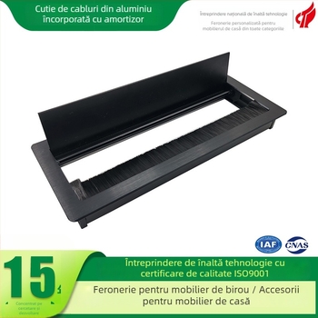 Cutie pentru cabluri din aliaj de aluminiu, încorporată, cu amortizor — capac pentru gaura de cablu a biroului, gestionare silențioasă a cablurilor