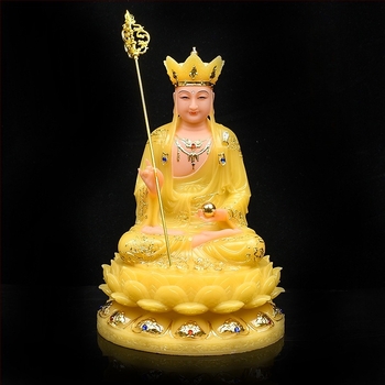 Statuie de interior cu Bodhisattva Guanyin din marmură albă, cu Shakyamuni, Ksitigarbha și Maitreya — Cei Trei Sfinți