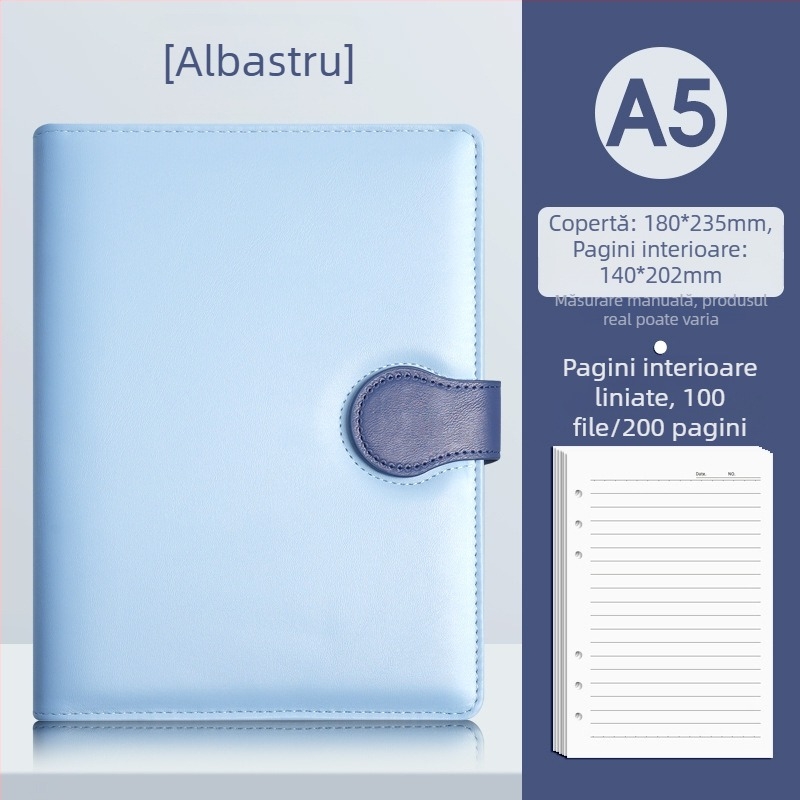 Jurnal A5 cu logo gravat cu laser și text, design simplu și drăguț, cu foi detașabile
