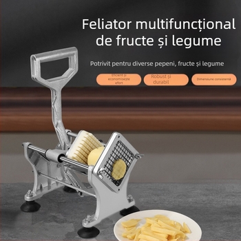 Tocator de cartofi multifuncțional, cu acționare prin împingere-tragere, pentru fâșii și cuburi, din oțel inoxidabil, ustensilă de bucătărie