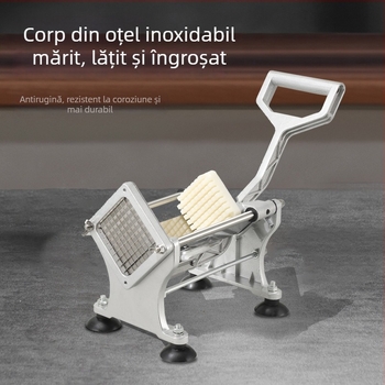 Tocator de cartofi multifuncțional, cu acționare prin împingere-tragere, pentru fâșii și cuburi, din oțel inoxidabil, ustensilă de bucătărie