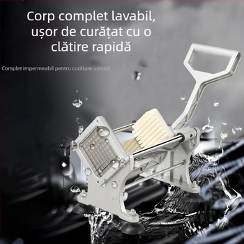 Tocator de cartofi multifuncțional, cu acționare prin împingere-tragere, pentru fâșii și cuburi, din oțel inoxidabil, ustensilă de bucătărie