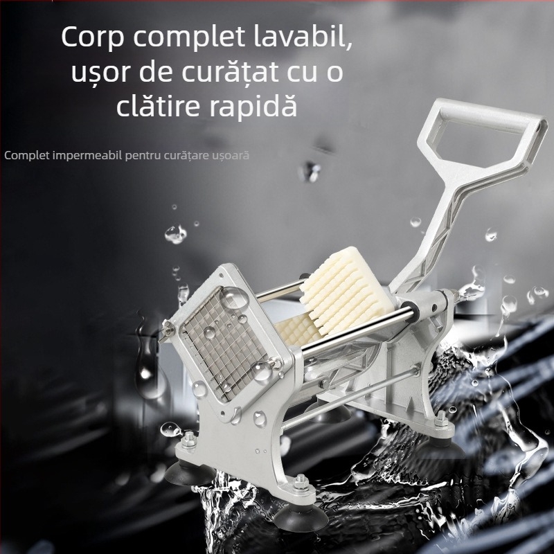 Tocator de cartofi multifuncțional, cu acționare prin împingere-tragere, pentru fâșii și cuburi, din oțel inoxidabil, ustensilă de bucătărie