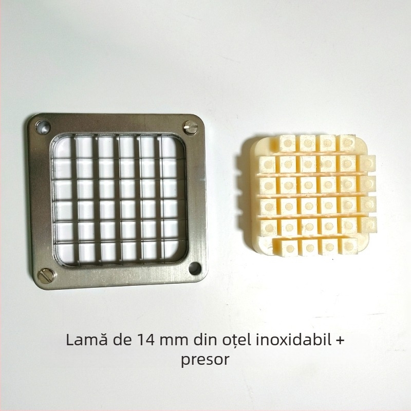 Tocator de cartofi multifuncțional, cu acționare prin împingere-tragere, pentru fâșii și cuburi, din oțel inoxidabil, ustensilă de bucătărie