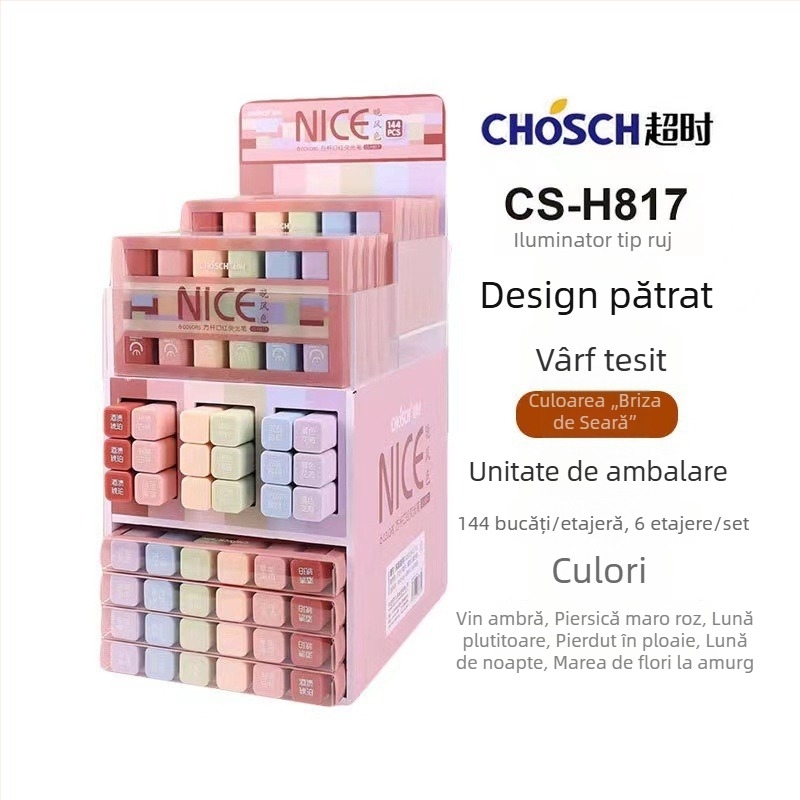 Marker mini în formă de ruj, 6 culori, portabil pentru elevi