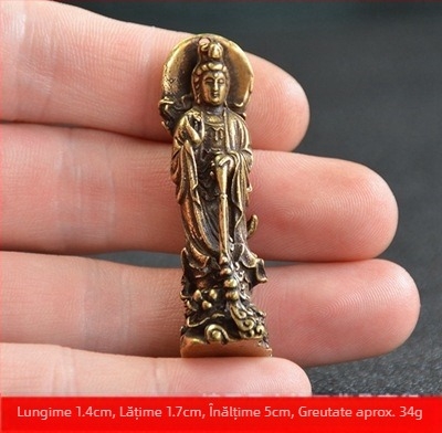 Miniatură din alamă Guanyin Buddha cu breloc