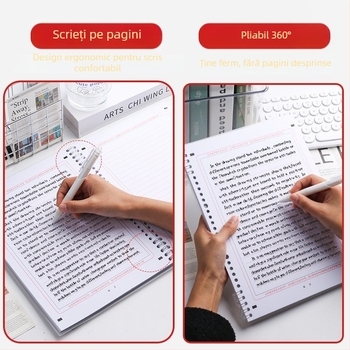 Hârtie A4 pentru compoziție în limba engleză, foi detașabile, față-dublă, 120 g/m², 20 coli