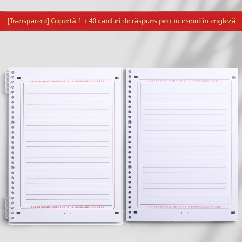 Hârtie A4 pentru compoziție în limba engleză, foi detașabile, față-dublă, 120 g/m², 20 coli