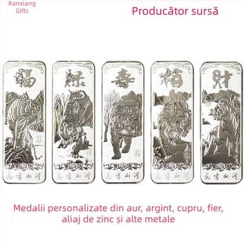 Medalie mare de cupru cu logo personalizat, monedă memorială din metal pentru evenimente corporative