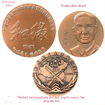 Medalie mare de cupru cu logo personalizat, monedă memorială din metal pentru evenimente corporative