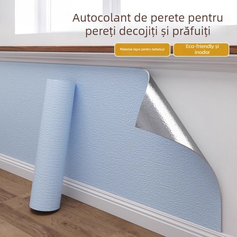 Tapet autoadeziv pentru pereți, impermeabil, rezistent la umezeală, antifungic, fără miros, alb, acoperire a imperfecțiunilor, stil american