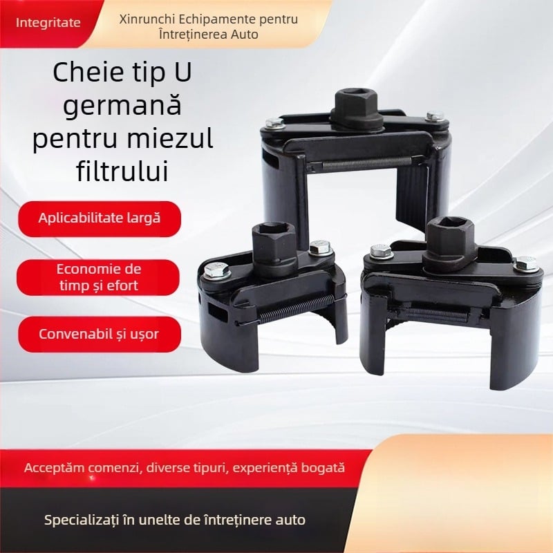 Cheie în formă de U pentru filtrul de ulei — unealtă reglabilă multifuncțională pentru îndepărtarea filtrului