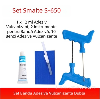 Set de unelte pentru repararea anvelopelor pentru autoturisme, motociclete și vehicule electrice, adeziv pentru benzi vulcanizate din cauciuc