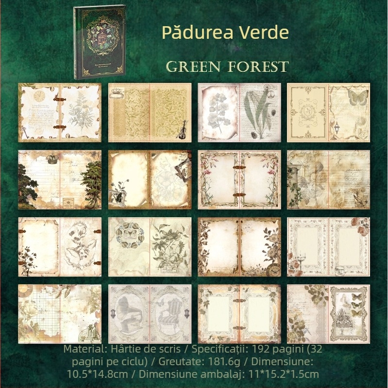 Caiet cu ștampilă aurie pentru scris, material DIY jurnal în stil european retro, rechizite pentru elevi