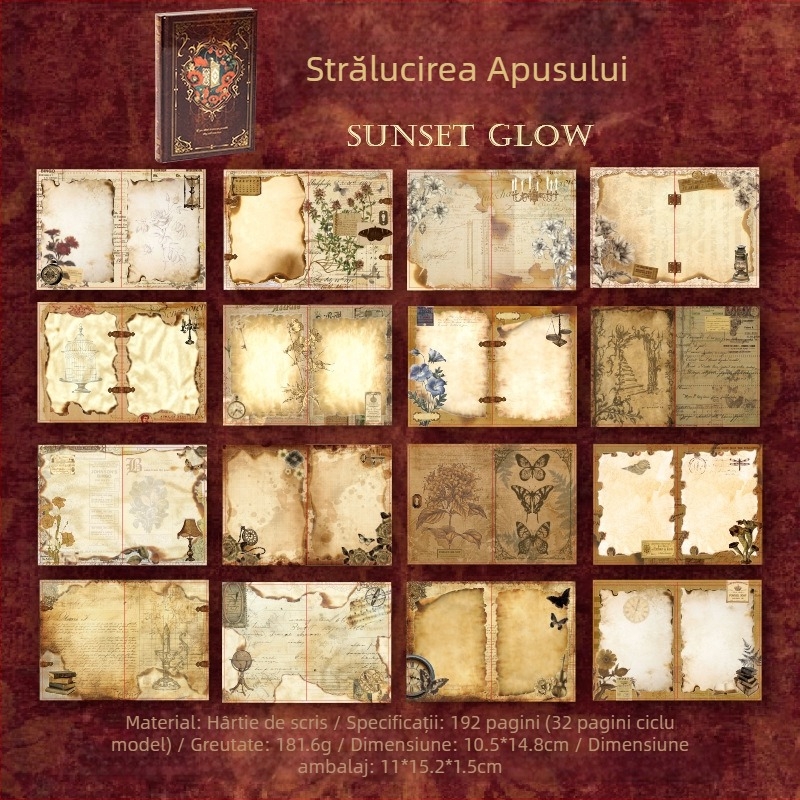 Caiet cu ștampilă aurie pentru scris, material DIY jurnal în stil european retro, rechizite pentru elevi