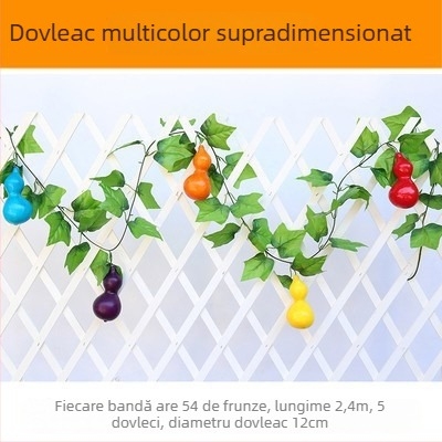 Viță artificială cu fructe și frunze pentru decorul tavanului, viță decorativă din plastic pentru acoperirea conductelor de apă