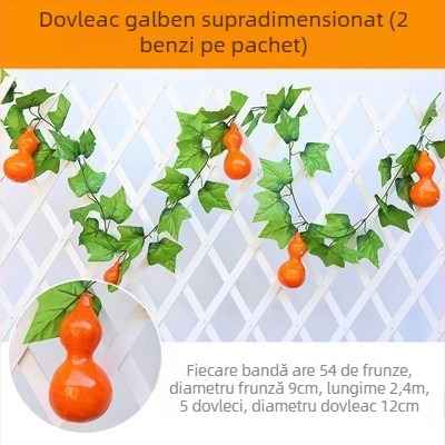 Viță artificială cu fructe și frunze pentru decorul tavanului, viță decorativă din plastic pentru acoperirea conductelor de apă