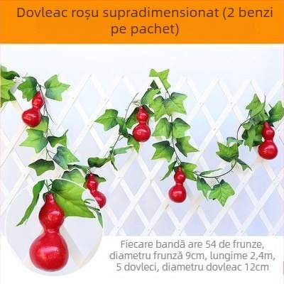 Viță artificială cu fructe și frunze pentru decorul tavanului, viță decorativă din plastic pentru acoperirea conductelor de apă
