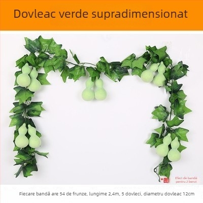 Viță artificială cu fructe și frunze pentru decorul tavanului, viță decorativă din plastic pentru acoperirea conductelor de apă