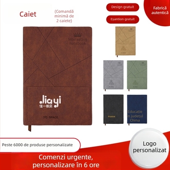 Caiet A5 cu copertă din piele sintetică și logo personalizat, pentru uz de afaceri – cadou compact pentru instituții educaționale