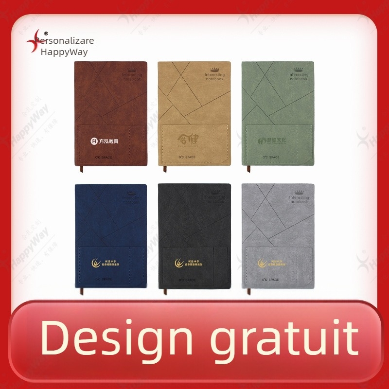 Caiet A5 cu copertă din piele sintetică și logo personalizat, pentru uz de afaceri – cadou compact pentru instituții educaționale
