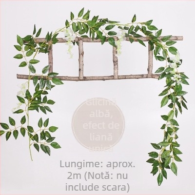 Viță artificială de glicină decorativă, liana agățată cu flori din plastic, lungime 100–200 cm