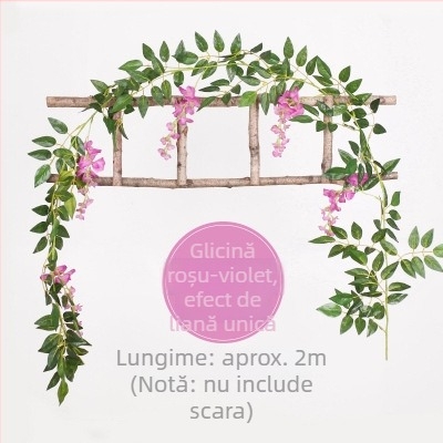 Viță artificială de glicină decorativă, liana agățată cu flori din plastic, lungime 100–200 cm