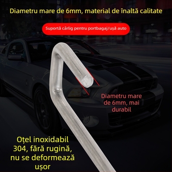 Bară de susținere din oțel inoxidabil pentru portbagaj, cârlig pentru ușă și cârlige pentru montajul foliei auto
