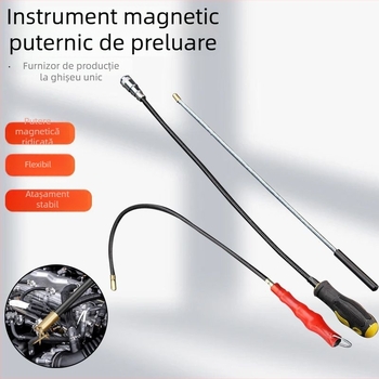 Instrument magnetic din metal, flexibil și detașabil, pentru ridicare, cu tijă LED de aspirație.